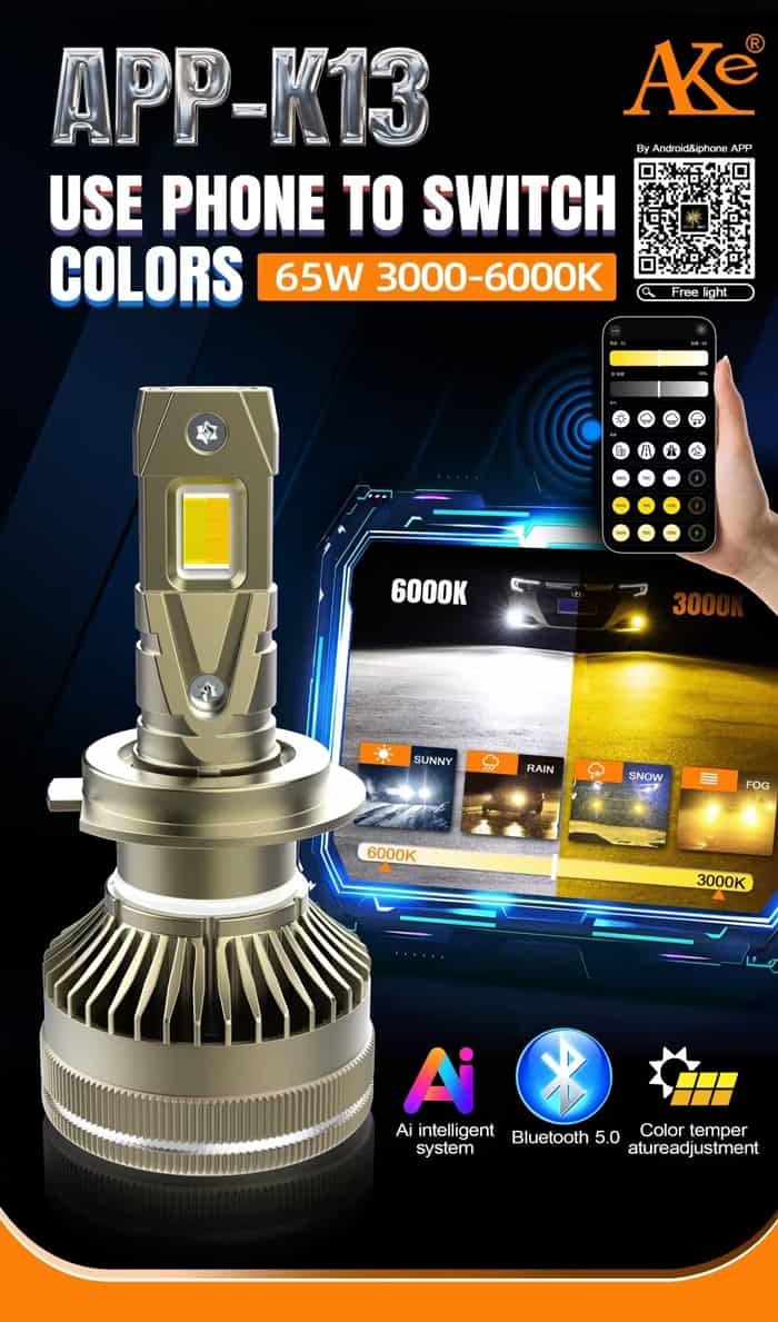 AKE K13 APP INTELLIGENCE Series: H11 LED Headlights Bulbs 130 W - Image 2